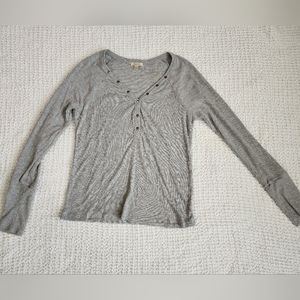 Urbanology gray ribbed snap henley size XL NWOT